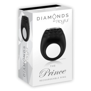 Diamonds by Playful The Prince Cock Ring BLACK